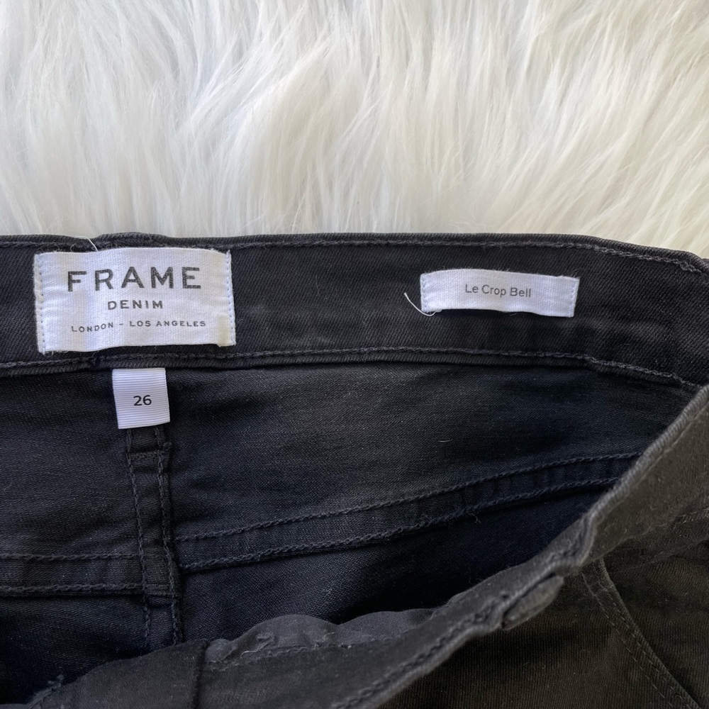 FRAME Le Crop Bell Jeans Flare - Black - Size 26 - Picture 10 of 14
